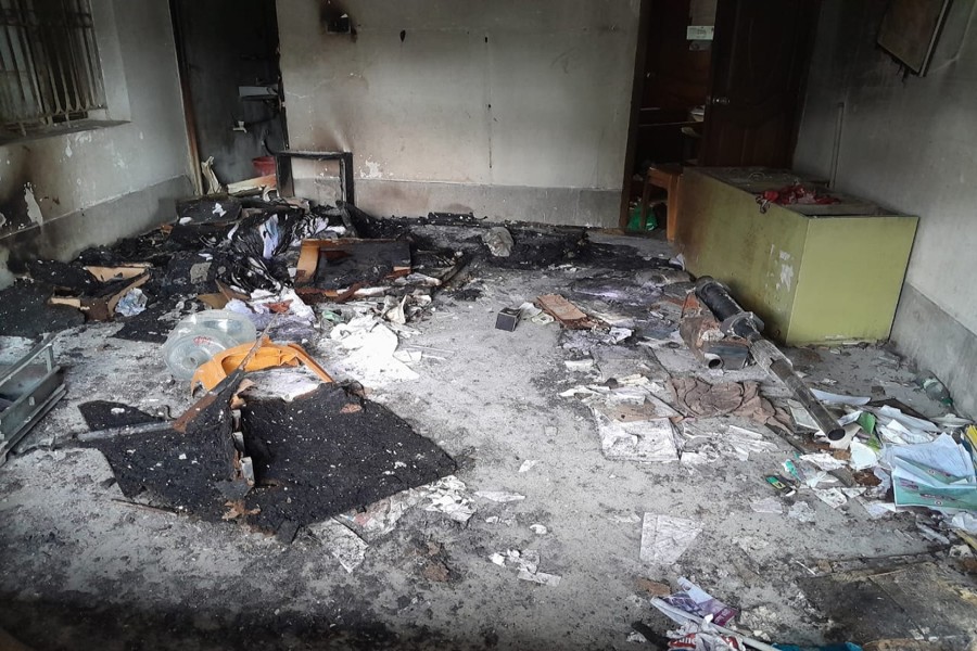 Chairs, tables, doors and windows at a ward commissioner’s office in Khulna City Corporation (KCC) were vandalised amid the anti-discrimination student movement
