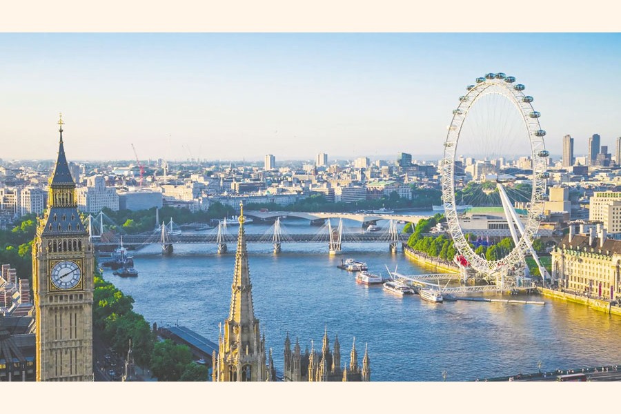 The Thames river in London