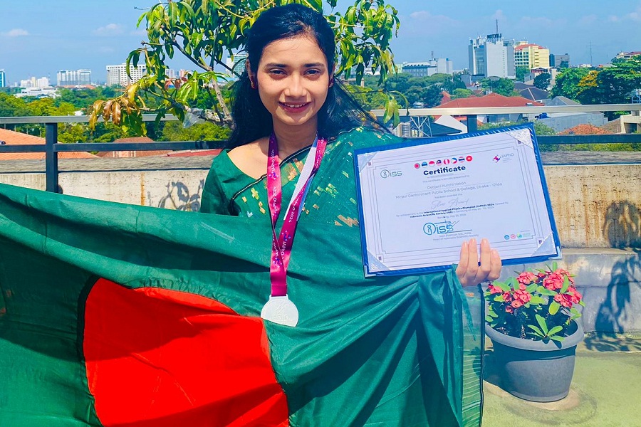 Debjani, after winning the silver medal at The International Applied Physics Olympiad