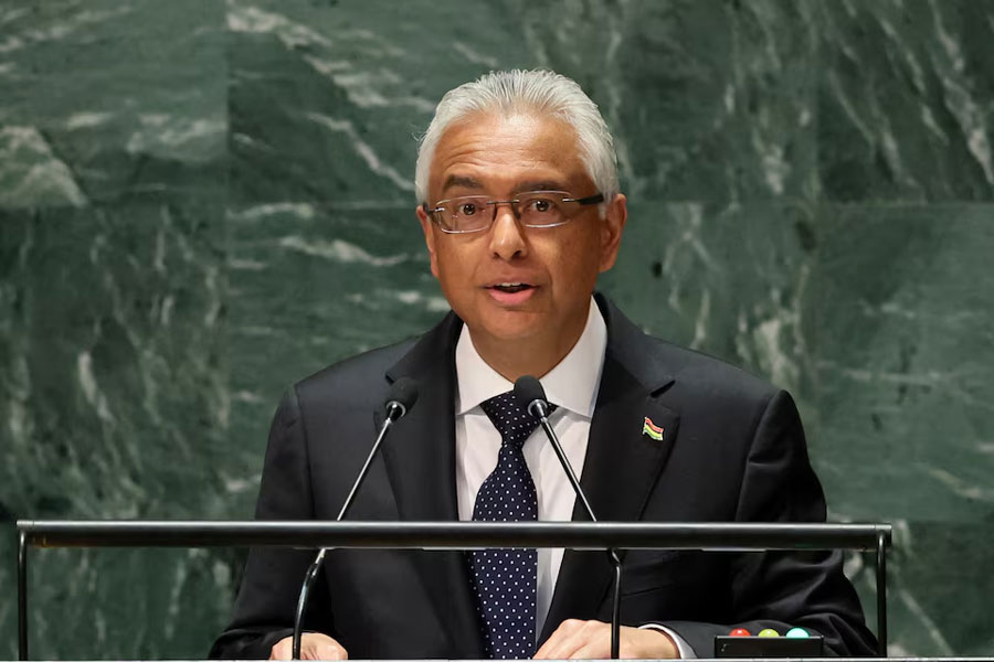 Prime Minister of Mauritius Pravind Kumar Jugnauth addresses the 78th Session of the U.N. General Assembly in New York City, U.S., September 22, 2023.