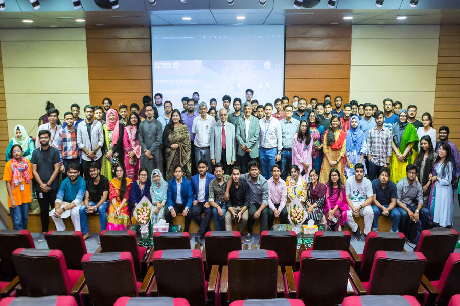 Some of the attendees of the seminar on stress management held at North South University with the guests and organisers
