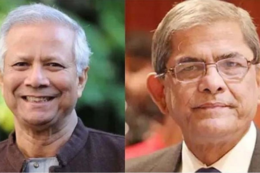 Dr Muhammad Yunus (left), Mirza Fakhrul Islam Alamgir (right)