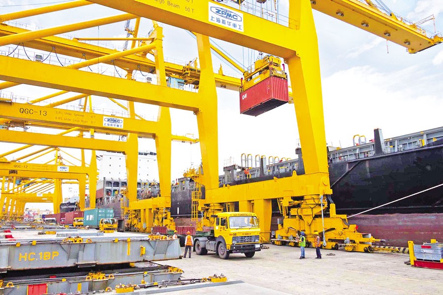 A partial view of SAIF Powertec’s container terminal operation