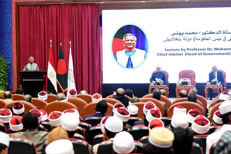 Prof Yunus delivers lecture at Al-Azhar University in Cairo | The ...