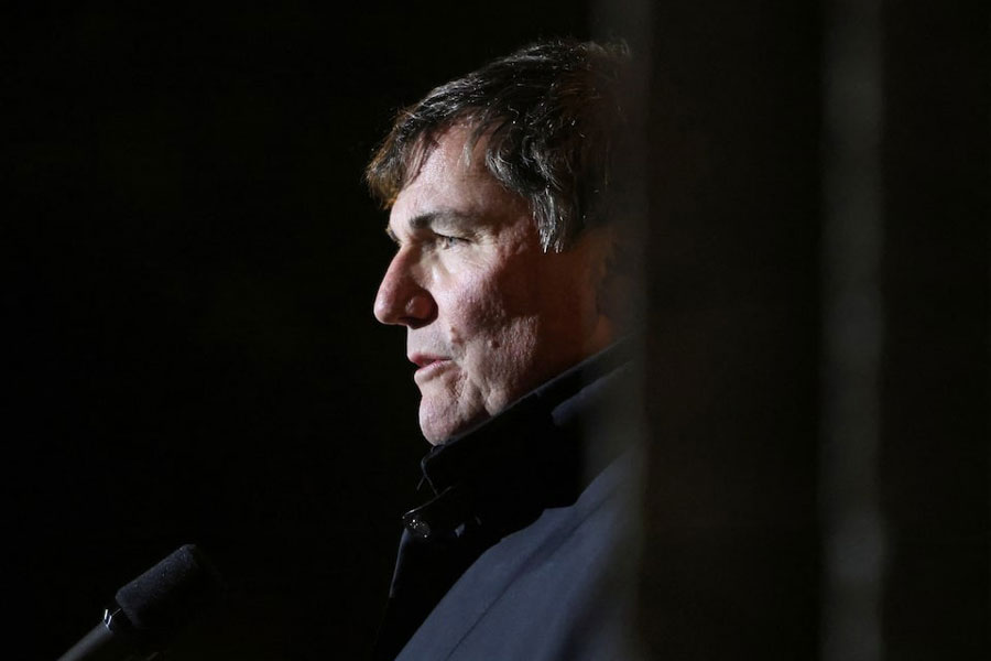Dominic LeBlanc speaks to reporters after being sworn in as Finance Minister at Rideau Hall in Ottawa, Ontario, Canada, December 16, 2024.