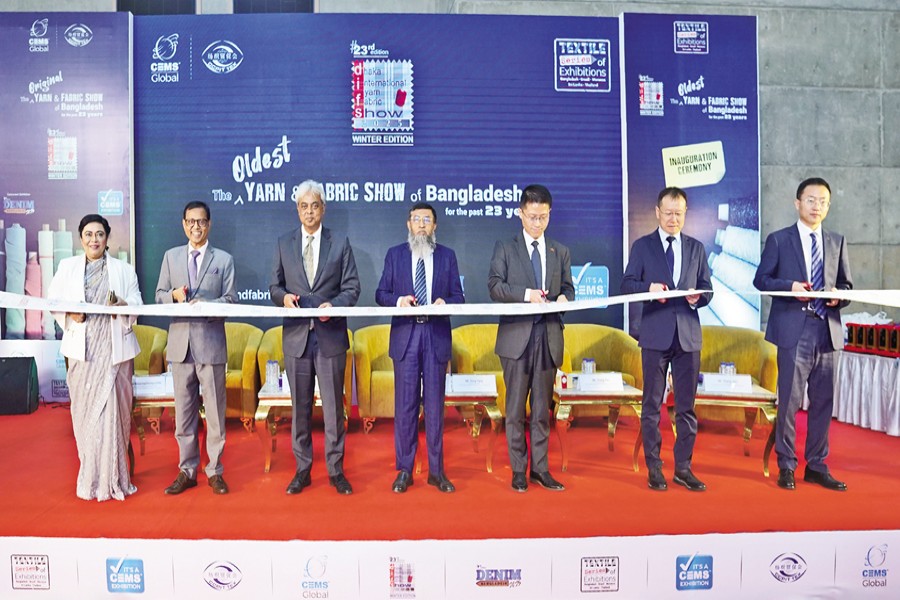 The 23rd Dhaka International Yarn and Fabric Show 2025 (winter edition) kicked off at the International Convention City Bashundhara (ICCB) in the capital on Wednesday