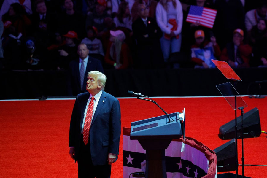 US President-elect Donald Trump attends a rally the day before he is scheduled to be inaugurated for a second term, in Washington, US, January 19, 2025.