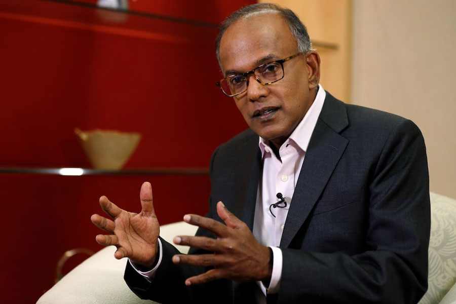 Singapore’s Law Minister K. Shanmugam speaks to Reuters in Singapore July 31, 2019.