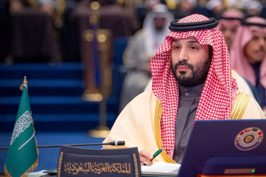 Saudi Crown Prince Mohammed bin Salman attends the 45th Gulf Cooperation Council (GCC) Summit in Kuwait city, Kuwait, December 1, 2024.