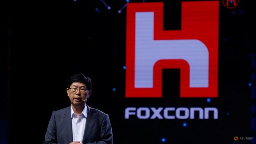FILE PHOTO: Foxconn Chairman Liu Young-way speaks during the annual Tech Day in Taipei, Taiwan October 18, 2023. REUTERS/Ann Wang/File Photo