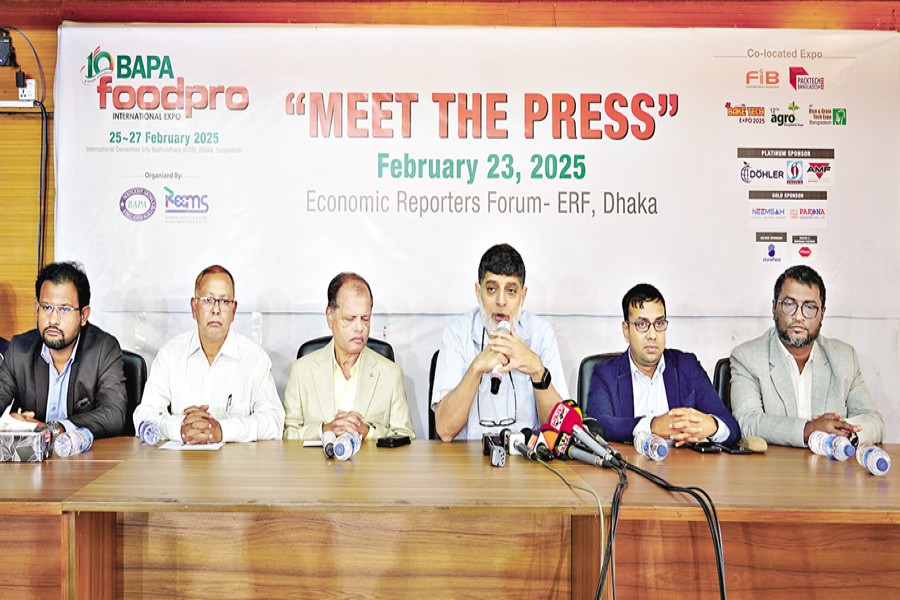 Organisers of the 10th BAPA Foodpro International Expo-2025 hold a press conference at the Economic Reporters' Forum (ERF) in the capital on Sunday