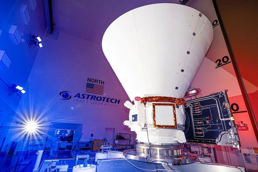 The SPHEREx Observatory is shown after having completed standalone operations in the West High Bay at Astrotech Space Operations Payload Processing Facility at Vandenberg Space Force Base in California, US, in this handout photo obtained by Reuters on February 24, 2025.