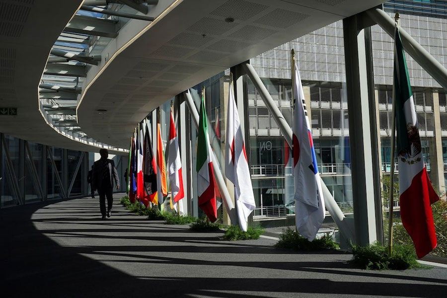 Delegates arrive at the Cape Town International Convention Centre during the G20 Finance Ministers meeting in Cape Town, South Africa February 25, 2025.