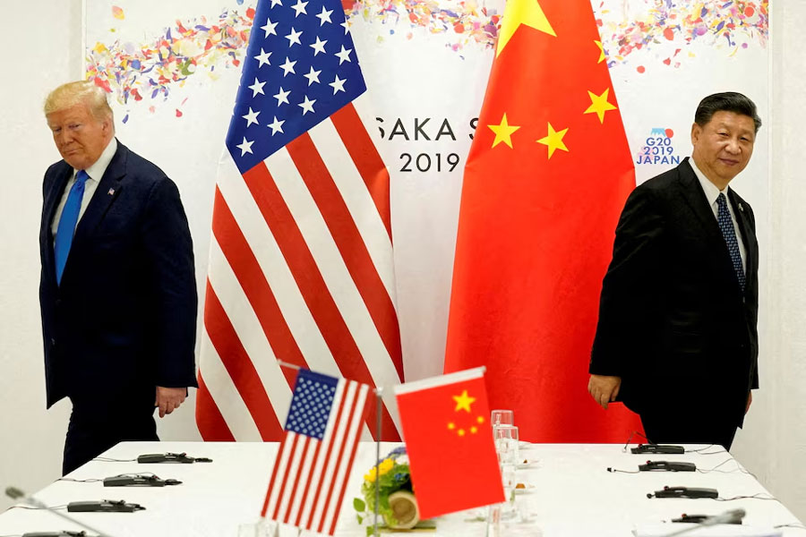 US President Donald Trump attends a bilateral meeting with China's President Xi Jinping during the G20 leaders summit in Osaka, Japan, June 29, 2019.