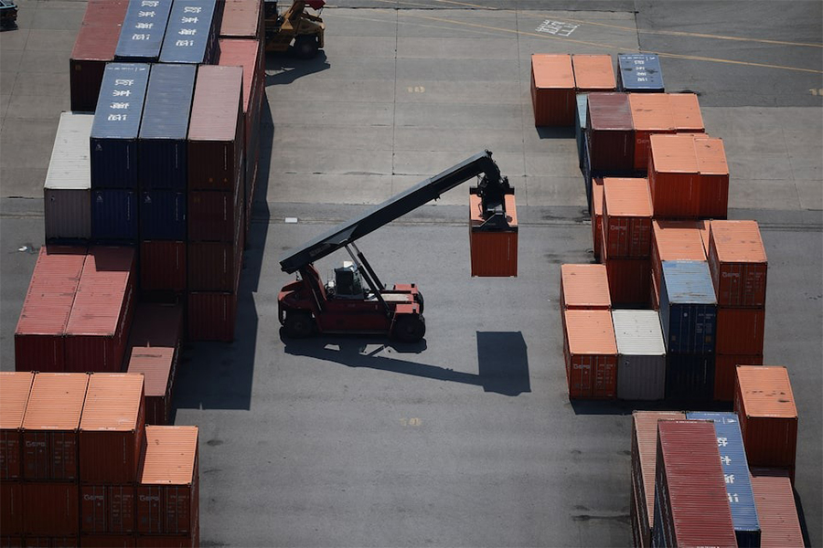 Shipping containers are seen at Pyeongtaek port in Pyeongtaek, South Korea on April 15, 2025 — Reuters photo