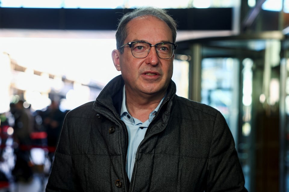Alexander Dobrindt speaks to the media on the day of coalition talks between Christian Democratic Union party (CDU) and Social Democratic party (SPD), in Berlin, Germany March 28, 2025.