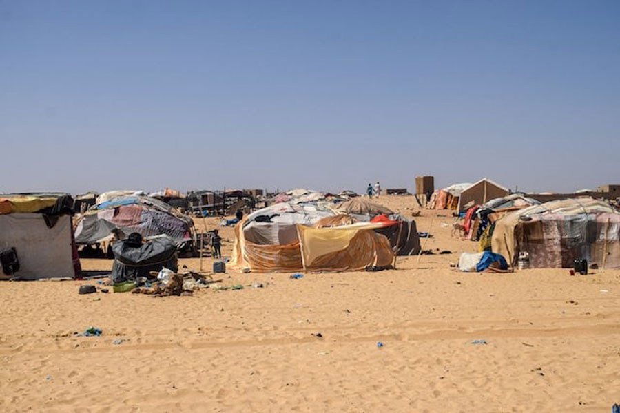 A view shows makeshift shelters at the Internally Displaced People's (IDP) camp in Tinzaouaten, northern Mali November 7, 2024.