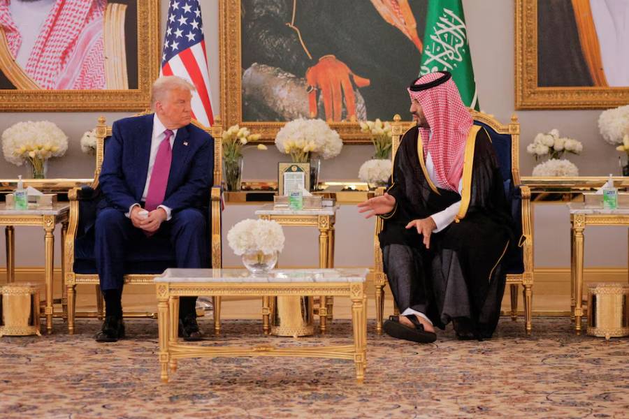 US President Donald Trump and Saudi Crown Prince Mohammed Bin Salman meet in Riyadh, Saudi Arabia, May 13, 2025.