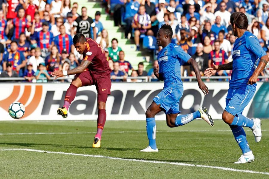 Barca's Paulinho, who came on as a second-half substitute, scored the winning goal against Getafe. - Reuters photo