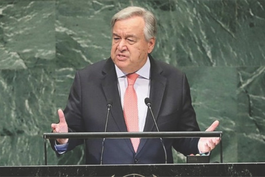SECRETARY GENERAL OF THE UNITED NATIONS ANTONIO GUTERRES ADDRESSES THE 73RD UN GENERAL ASSEMBLY MEETING ON SEPTEMBER 25, 2018 IN NEW YORK CITY: "The Rohingya issue drew the attention of all the delegations present. This was partly generated through the UN Secretary-General Antonio Guterres' active interest with regard to this subject"      —Photo: AFP