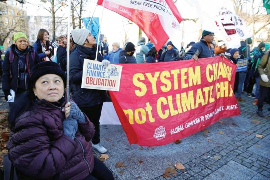 Protesters took part in the March for the Climate on the streets of Katowice on December 08, 2018. The COP24 UN Climate Change Conference 2018 was held in Katowice of Poland in December. —Reuters