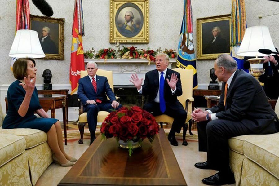 WASHINGTON: President Donald Trump and top Democrats in Congress sparring over the partial shutdown of the US government on Monday — Reuters