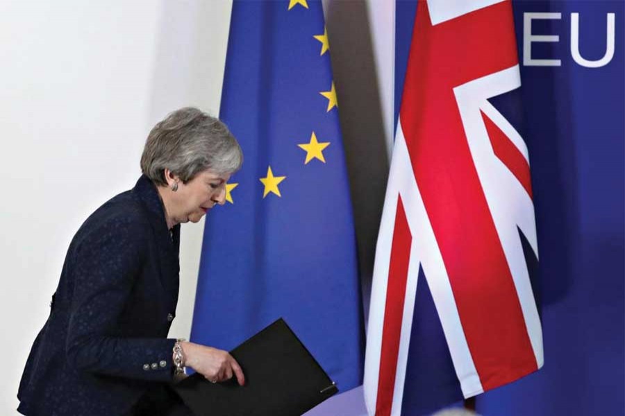 Britain's Prime Minister Theresa May arrives to give a news briefing after meeting with EU leaders in Brussels, Belgium on May 22, 2019. —Photo: Reuters