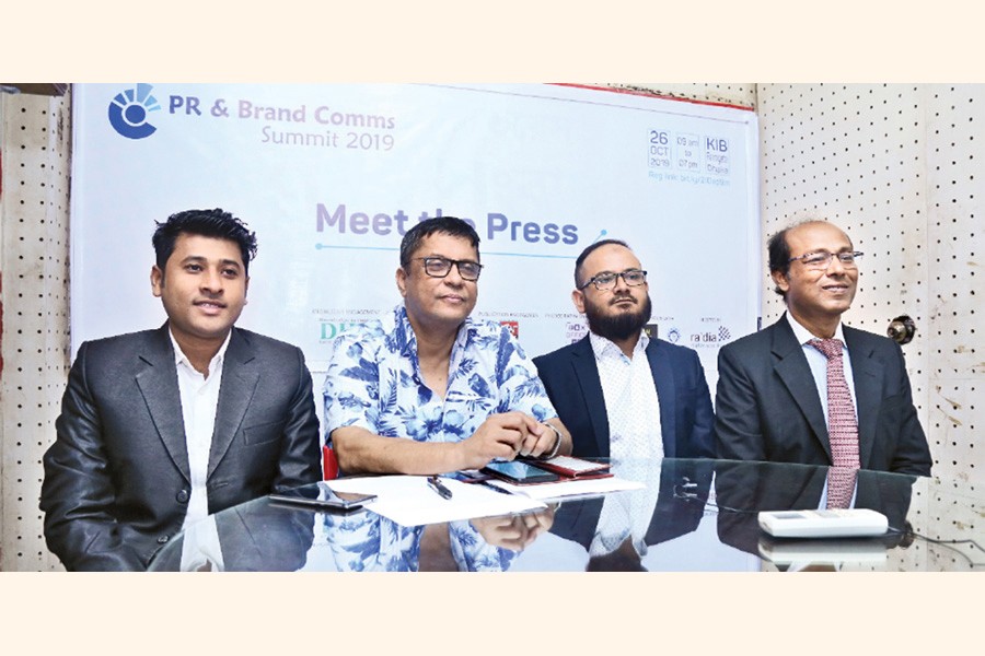 (From left) Zillur Rahman, head of Project and Programme of Dream Deviser, Shahidul Islam Shakhor, managing director of Rapid PR, Syed Rabius Shams, summit coordinator and CEO of Ra'dia Inc. and Nazmul Ahsan, CEO of ShobdoKolpoDrum
