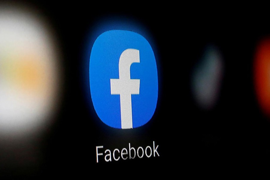 A Facebook logo is displayed on a smartphone in this illustration taken on January 6, 2020 — Reuters/Files