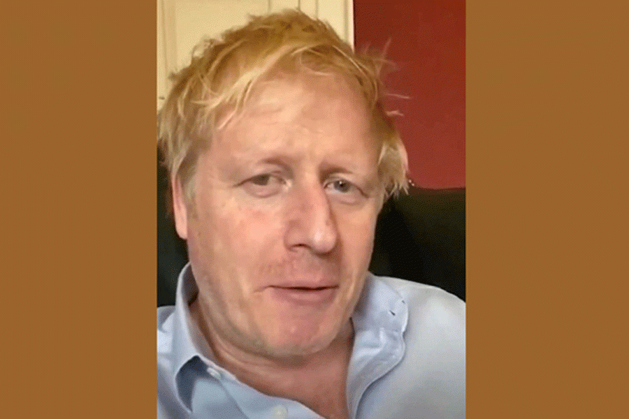Britain's Prime Minister Boris Johnson is seen in a screen grab from his Twitter video update, amid the coronavirus disease (COVID-19) outbreak in London, Britain April 03, 2020. REUTERS