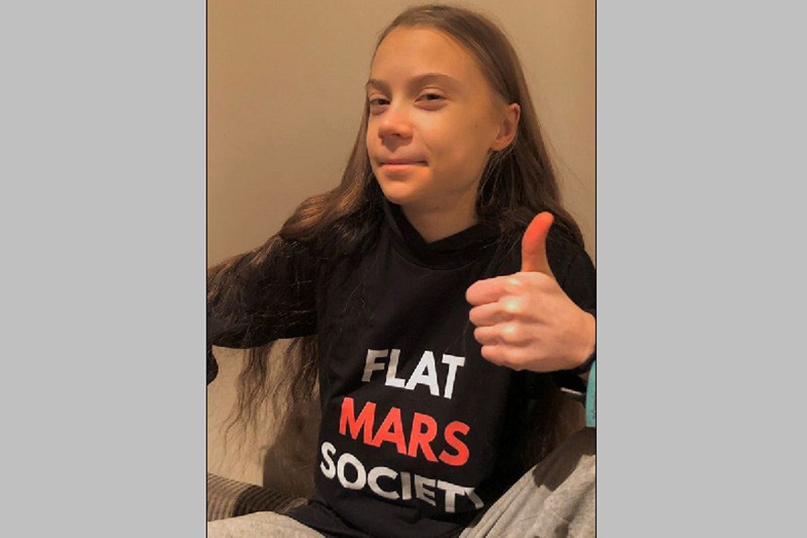 Activist Greta Thunberg gestures in a photo which was posted with a message thanking her supporters for their well wishes for her 18th birthday, in this undated picture taken from social media — @GretaThunberg via REUTERS