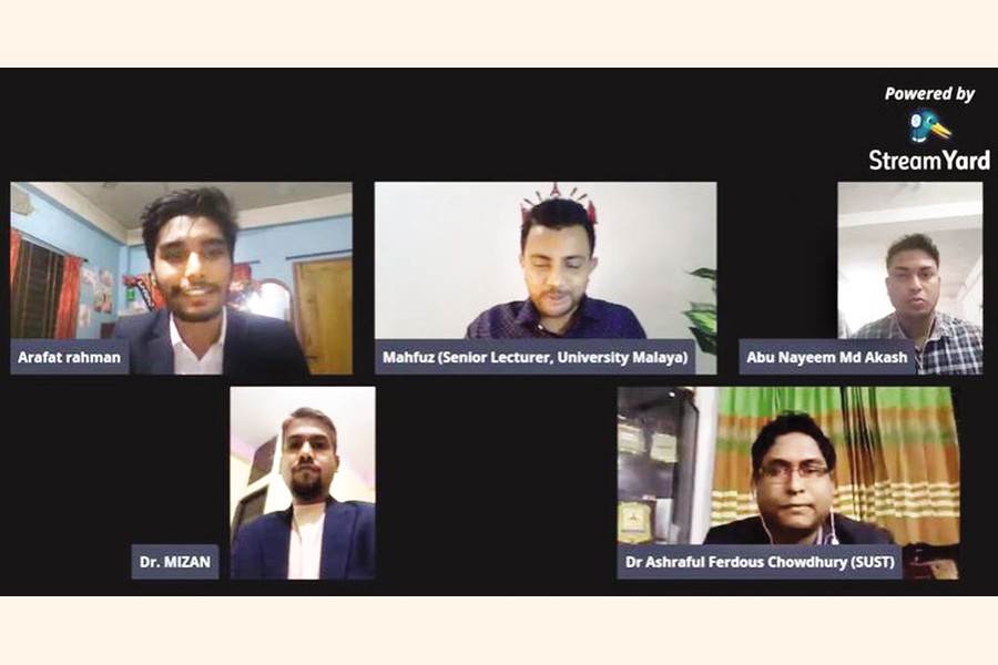 Participants at the webinar on sustainability management arranged by Noakhali Science Technology University (NSTU) Business Club