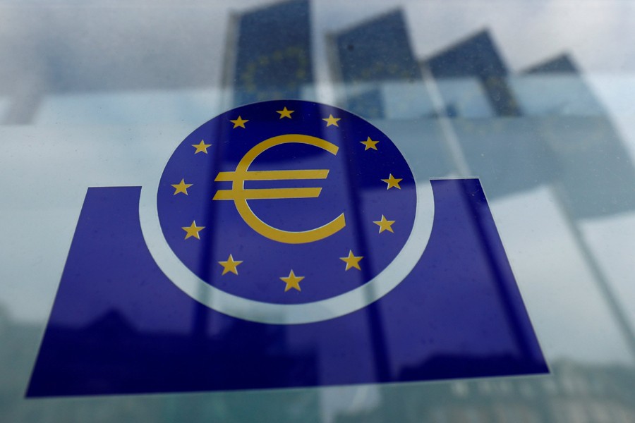 The European Central Bank (ECB) logo in Frankfurt, Germany, January 23, 2020 — Reuters photo