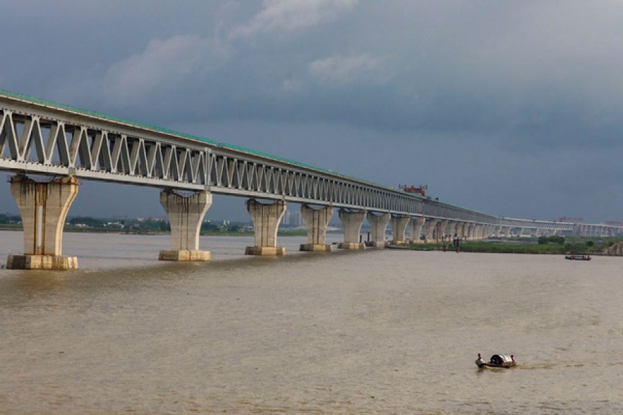 The bridge on river Padam is set to open formally on June 25 —bdnews24.com photo